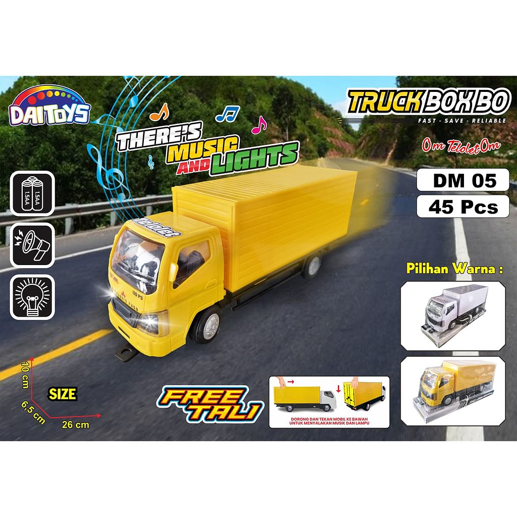 Truk Box Ekspedisi F/W B/O Suara Telolet Lampu + Tali Fast-Save-Reliable Box Mika @45