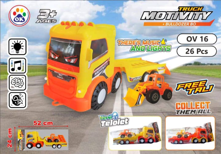 Truk Trailer Muat F/W B/O Suara Telolet Lampu Muat Truk Konstruksi F/W + Tali Truk Motivity Ktg PVC @26