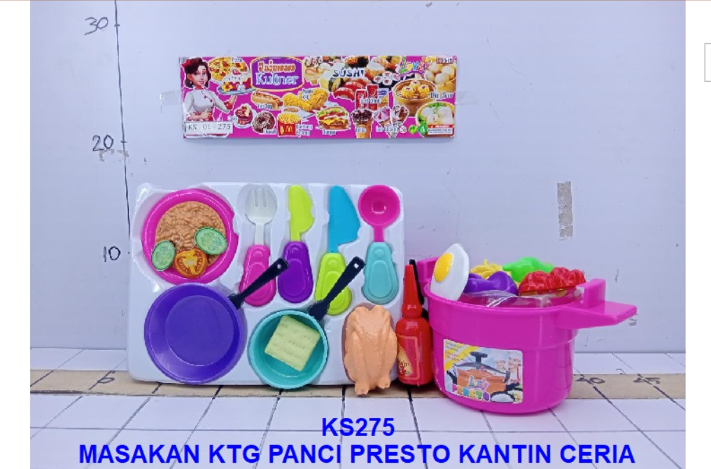 Masak-masakan Food Set + Panci Presto Kantin Ceria Ktg PVC @48