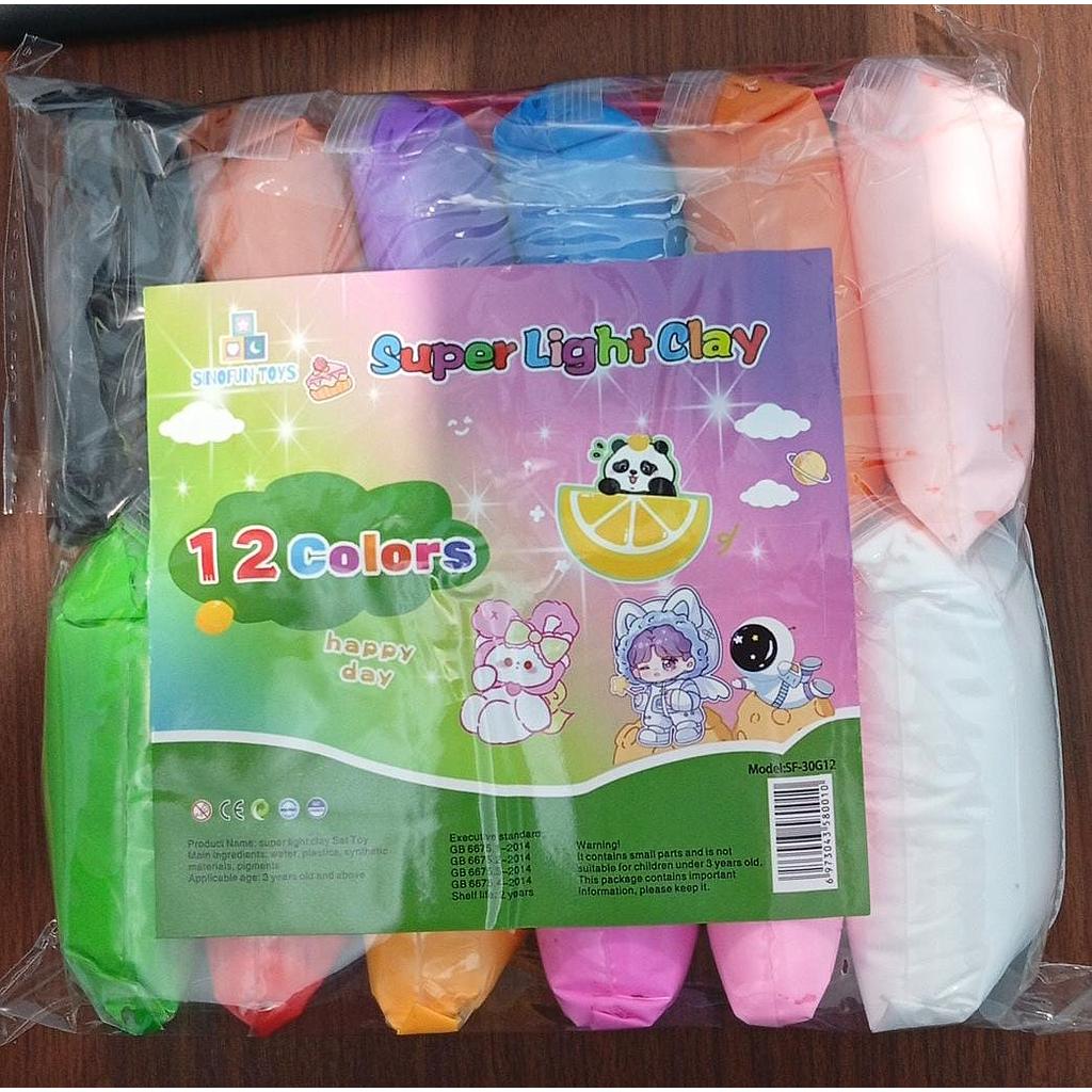 Clay 12 Pcs 360 Gram Super Light Clay Pack Plastik @72