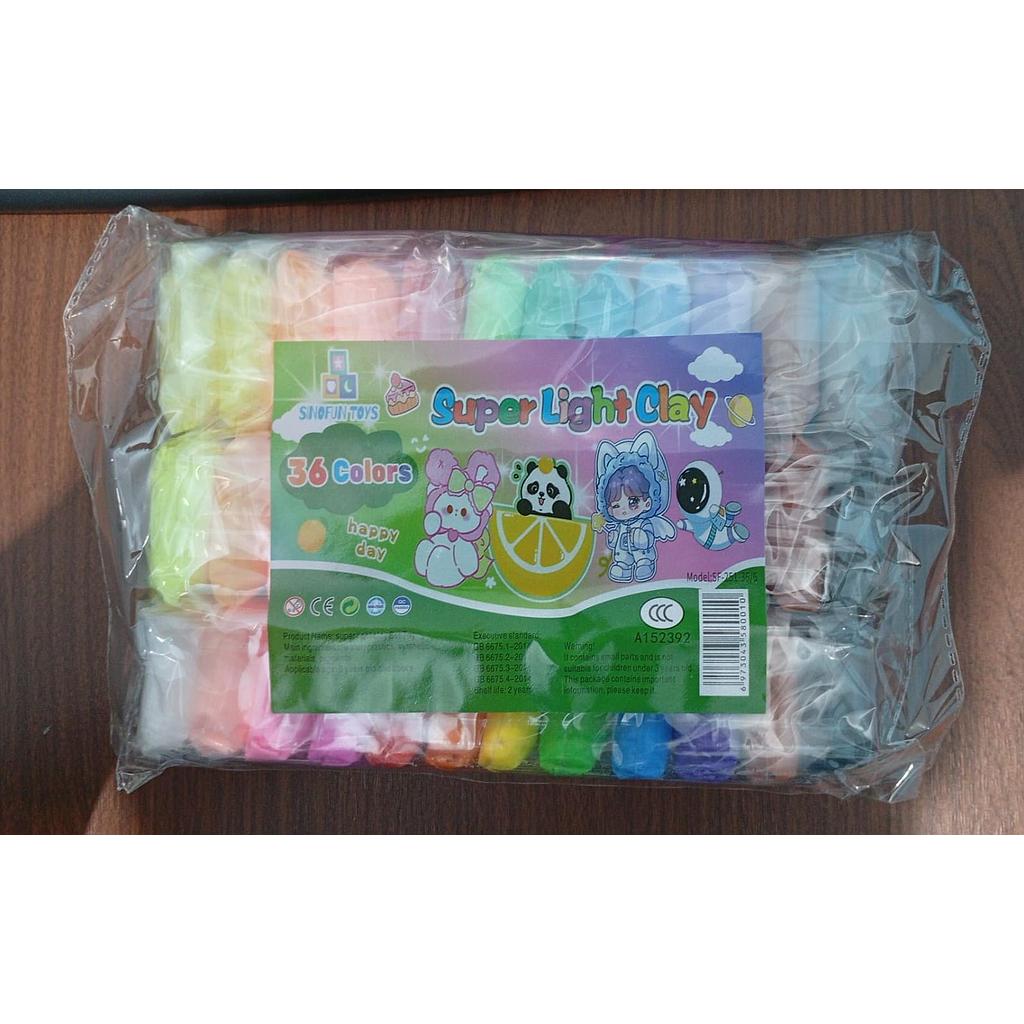 Clay 36 Pcs 230 Gram Super Light Clay Pack Plastik @90