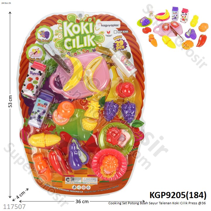 Cooking Set Potong Buah Sayur Talenan Koki Cilik Press @36