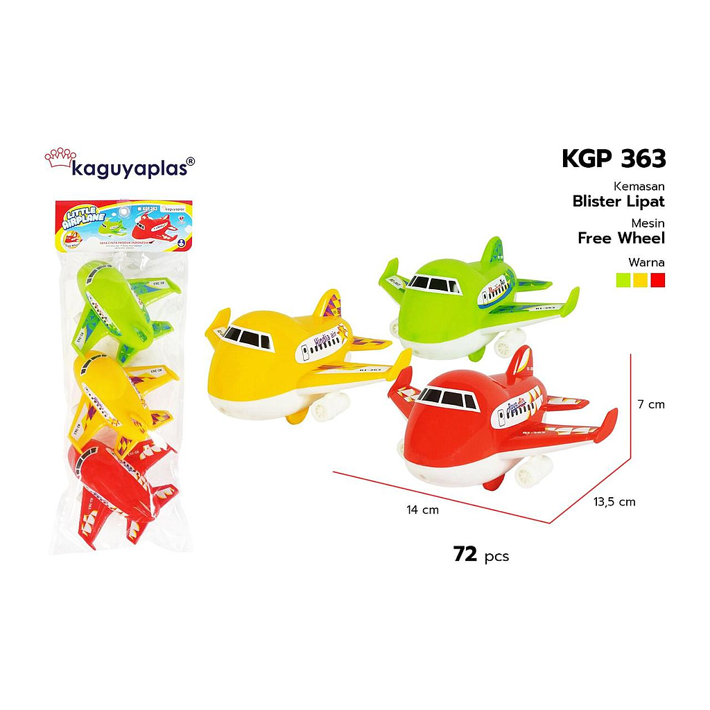 Pesawat Terbang 3 Pcs F/W Little Airplane Ktg PVC @72