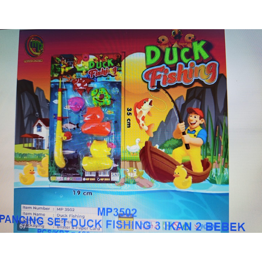 Pancingan Magnet 3 Ikan 2 Bebek Duck Fishing 1 Inner 60 Pcs Press @120