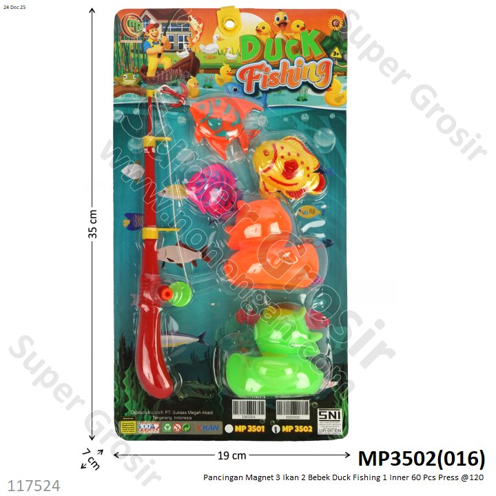 Pancingan Magnet 3 Ikan 2 Bebek Duck Fishing 1 Inner 60 Pcs Press @120