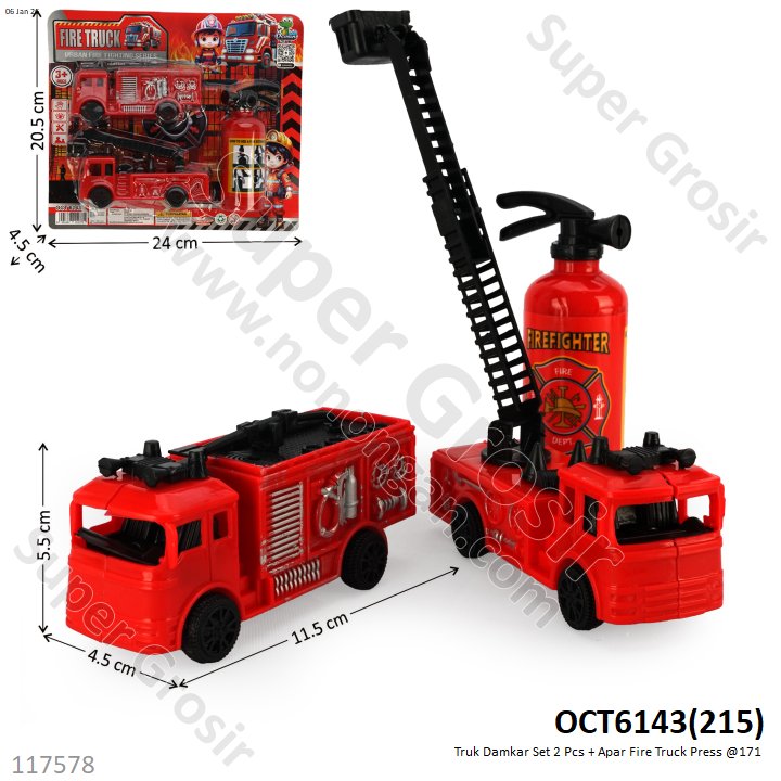 Truk Damkar Set 2 Pcs + Apar Fire Truck Press @171