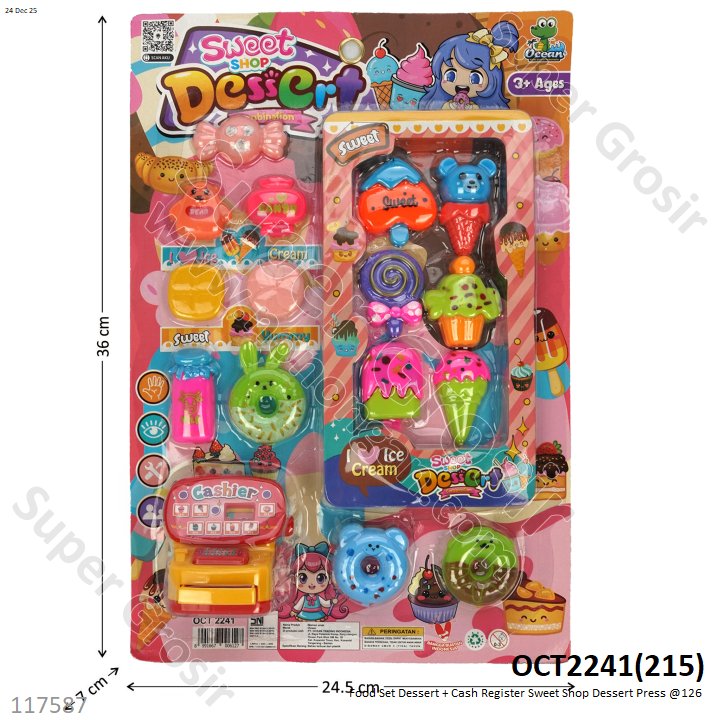 Food Set Dessert + Cash Register Sweet Shop Dessert Press @126