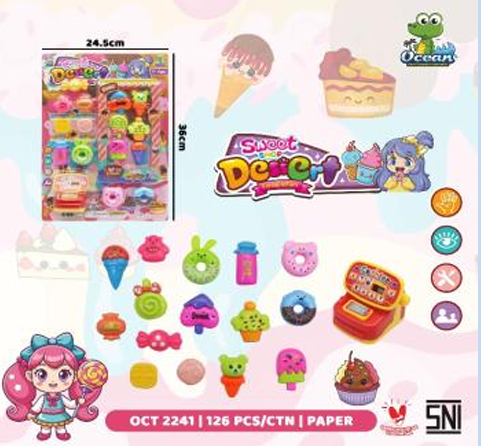 Food Set Dessert + Cash Register Sweet Shop Dessert Press @126