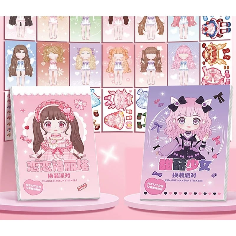 Sticker Girl Change Makeup Stickers 1 Pack 10 Pcs Ktg Opp @480