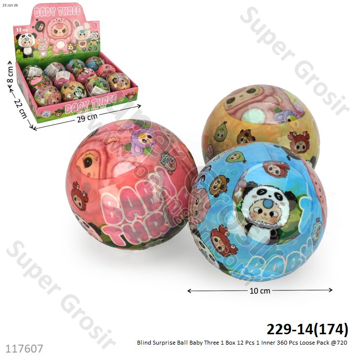 Blind Surprise Ball Baby Three 1 Box 12 Pcs 1 Inner 360 Pcs Loose Pack @720