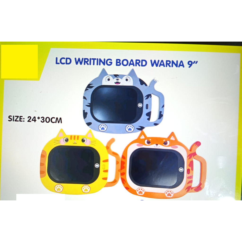 Mainan Edukasi Ipad Model Hewan LCD Magnet Warna 9 Inch B/O Hapus LCD Drawing Board 1 Inner 50 Pcs Box @100