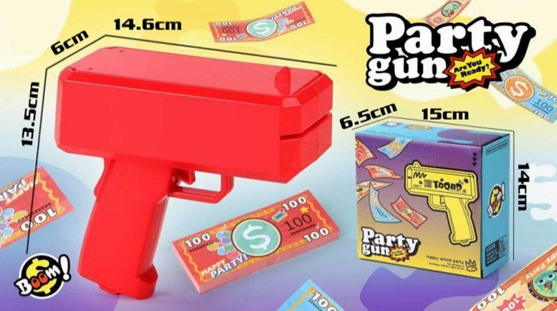 Money Gun B/O Party Gun Box @96