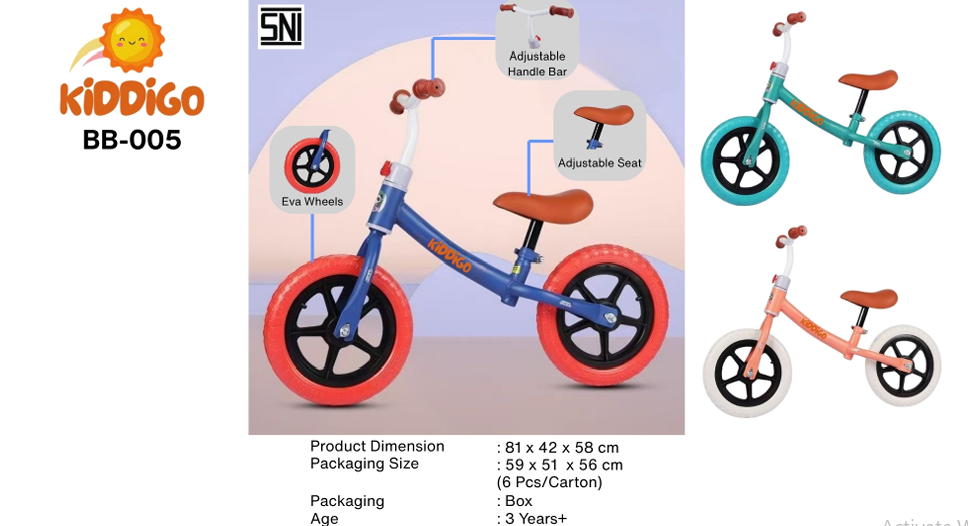 Tunggangan Sepeda Balance Bike Kiddigo 1 Inner 1 Pcs Box @6