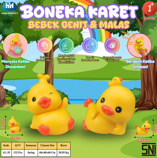 Squeaker Bebek Genit 2 Model Lampu Haha Jala @132
