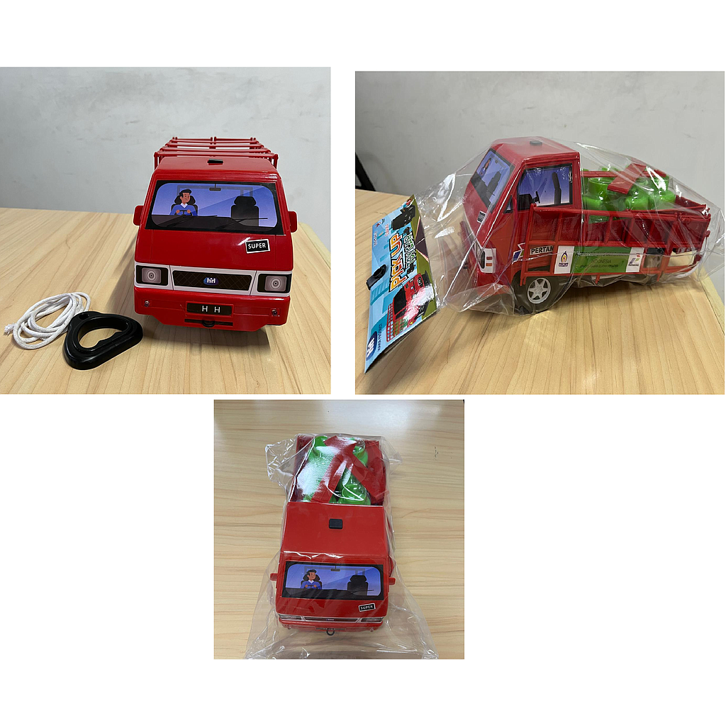 Mobil Pick Up L-300 Pertamina Muat LPG F/W + Tali Penarik Pick Up Toys Car Ktg PVC @36
