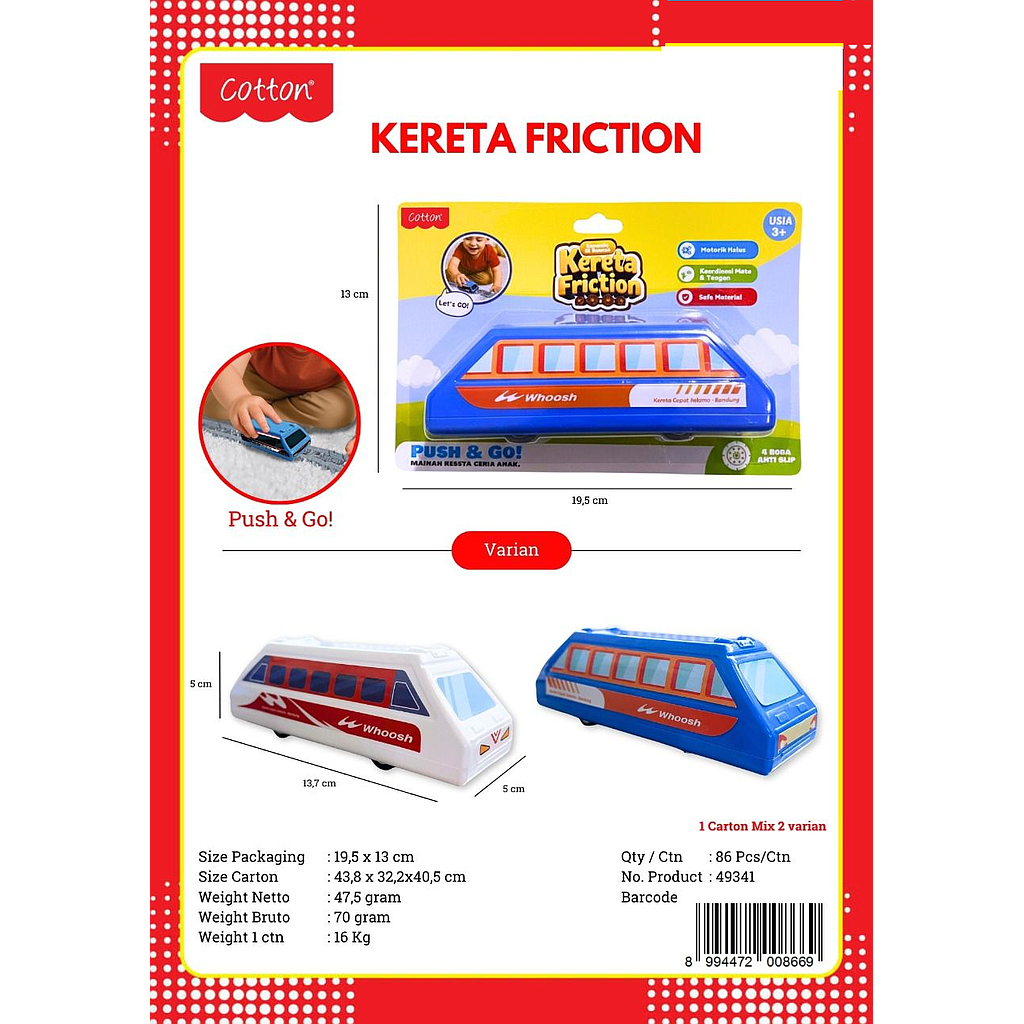 Kereta Whoosh F/C Kereta Friction Press @86