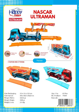 Truk Muat 3 Susun 2 In 1 Track Mobil F/W Nascar Ultraman Box Mika @60
