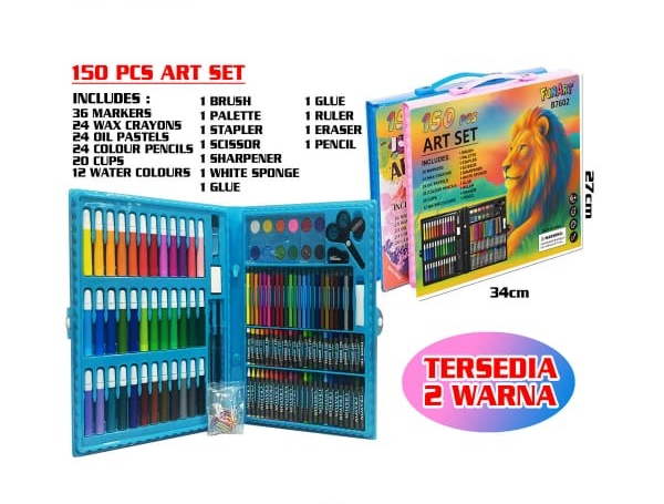 Alat Mewarnai Crayon Set 150 Pcs Art Set Koper @20