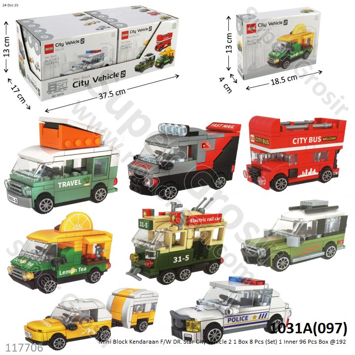 Mini Block Kendaraan F/W DR. Star City Vehicle 2 1 Box 8 Pcs (Set) 1 Inner 96 Pcs Box @192