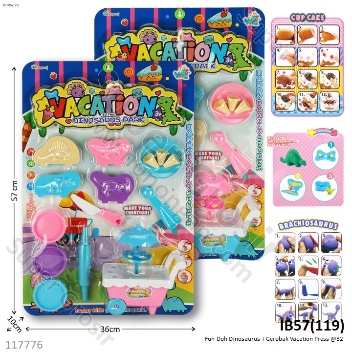 Fun-Doh Dinosaurus + Gerobak Vacation Press @32