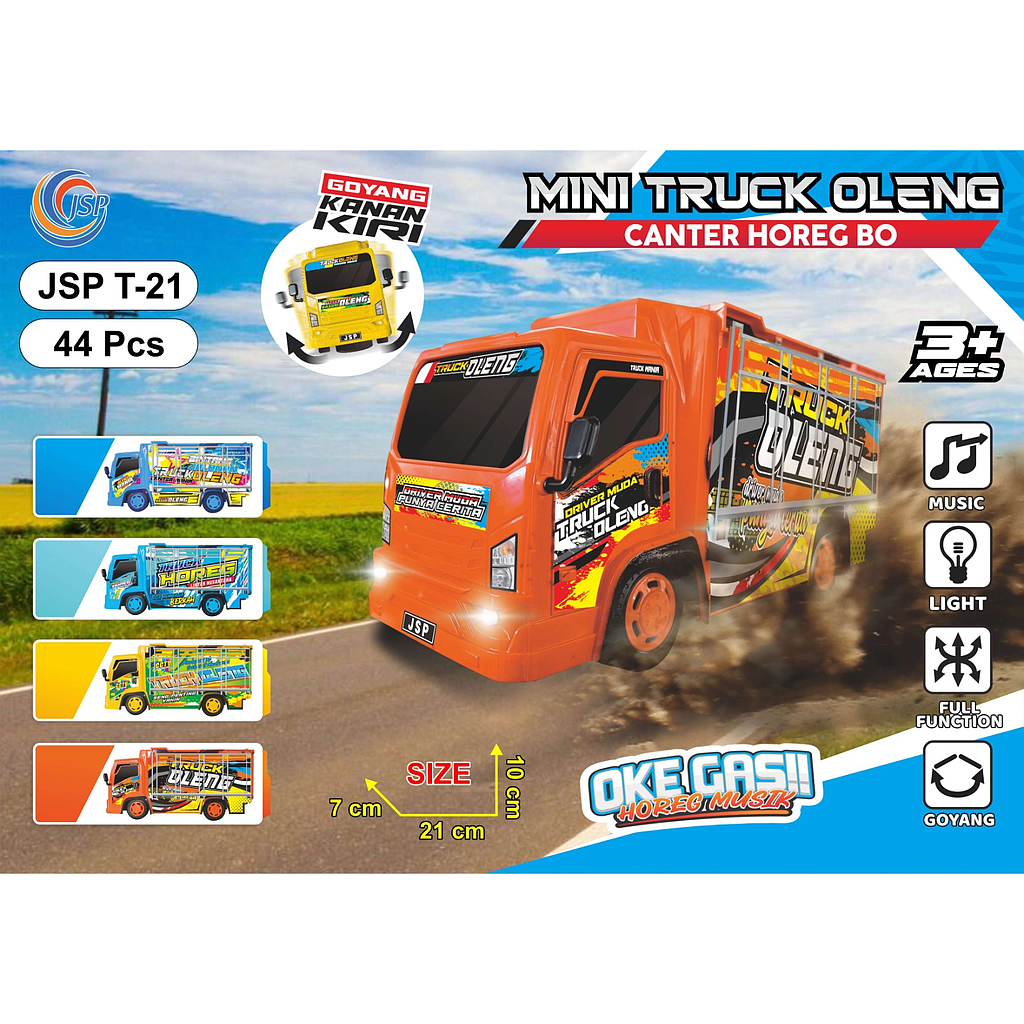 Truk Dump Oleng B/O Jalan Goyang Musik Telolet Lampu Basuri Truck Oleng 1 Ikat 3 Pcs Box Window @44