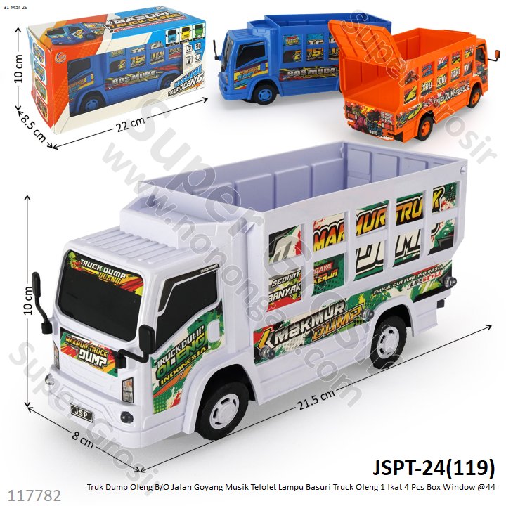 Truk Dump Oleng B/O Jalan Goyang Musik Telolet Lampu Basuri Truck Oleng 1 Ikat 4 Pcs Box Window @44