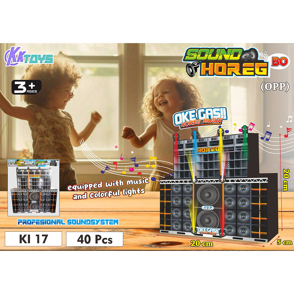 Sound Horeg Besar 20 cm B/O Musik Lampu Ktg Opp @40