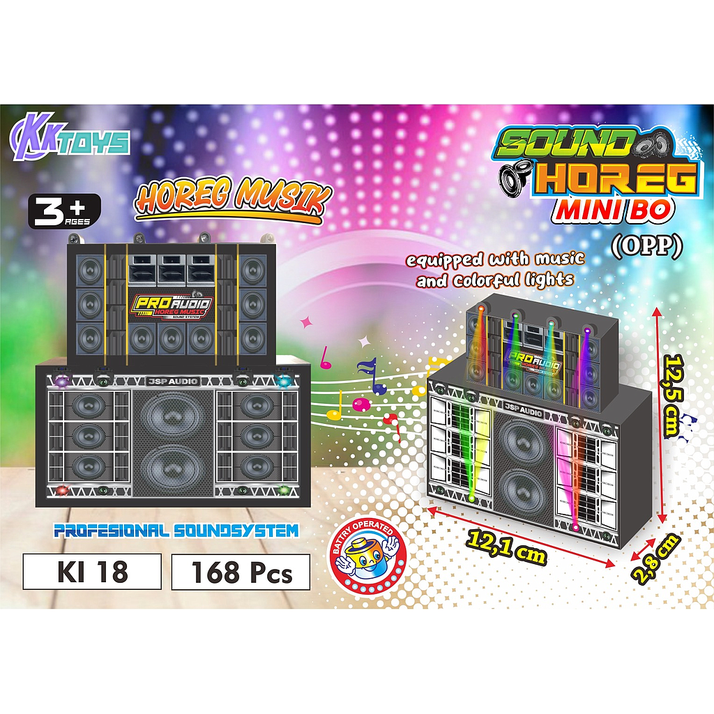 Sound Horeg Kecil 13 cm B/O Musik Lampu Ktg Opp @168