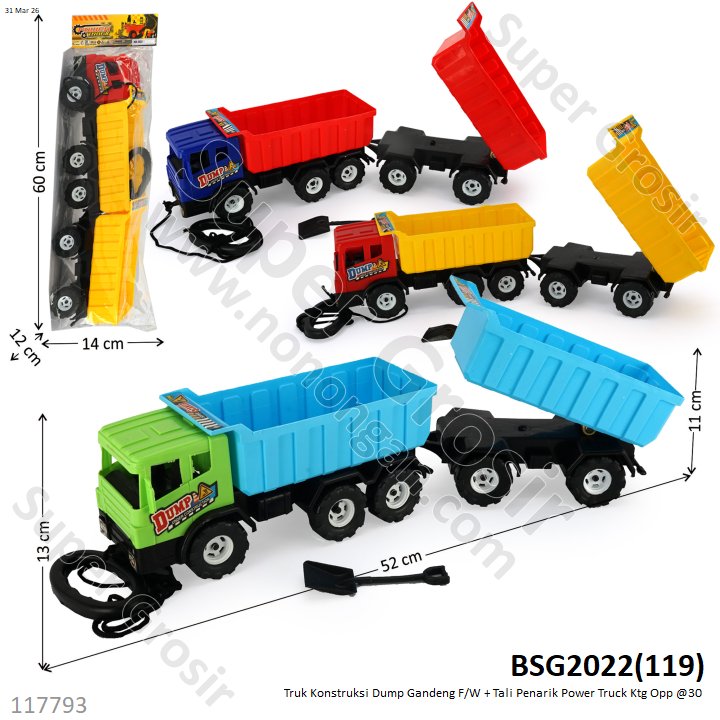 Truk Konstruksi Dump Gandeng F/W + Tali Penarik Power Truck Ktg Opp @30