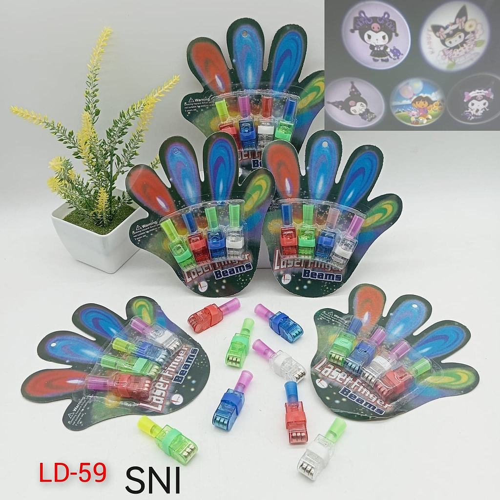 Laser Jari 4 Pcs B/O Lampu Proyektor Karakter Laser Finger Beams 1 Inner 120 Pcs Press @480