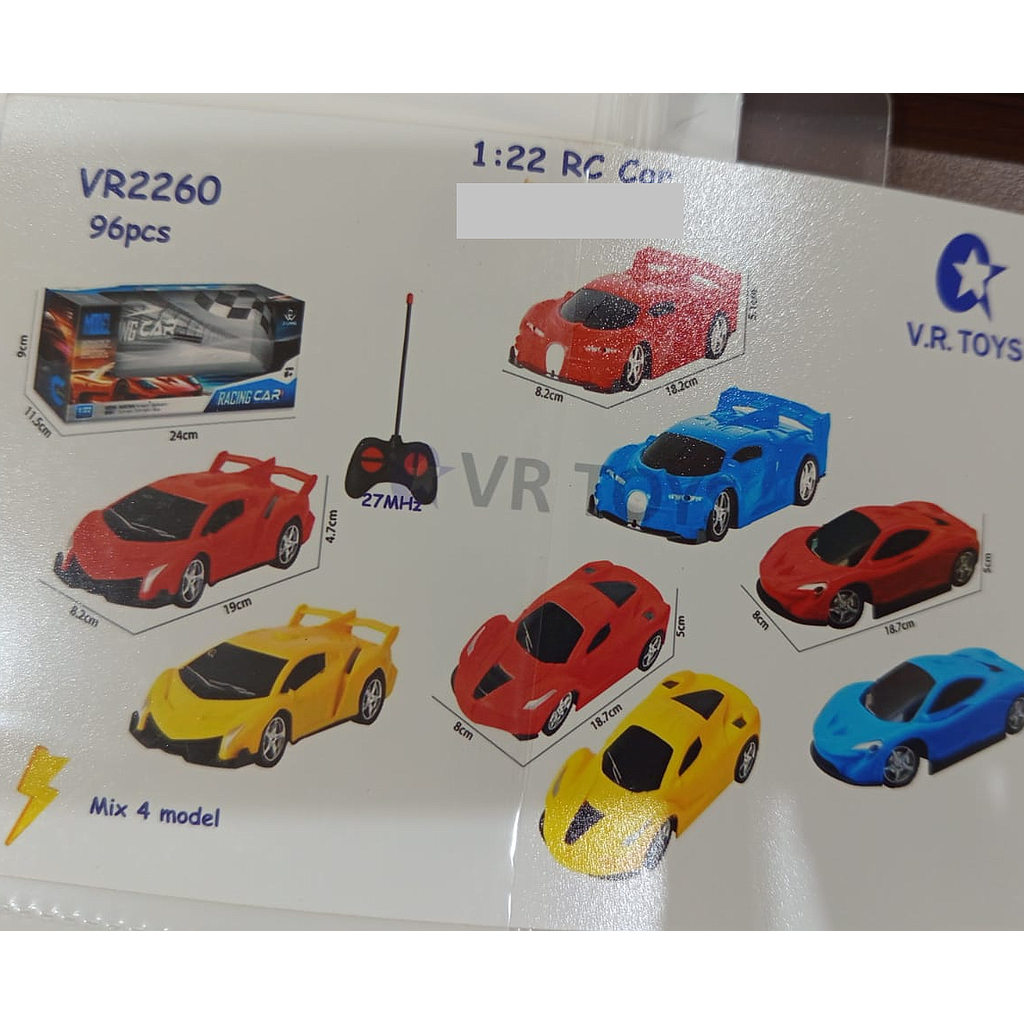 R/C Mobil Sedan 1:22 Racing Car 27 MHz 4 Channel 1 Ikat 4 Pcs 1 Inner 48 Pcs Box Window @96