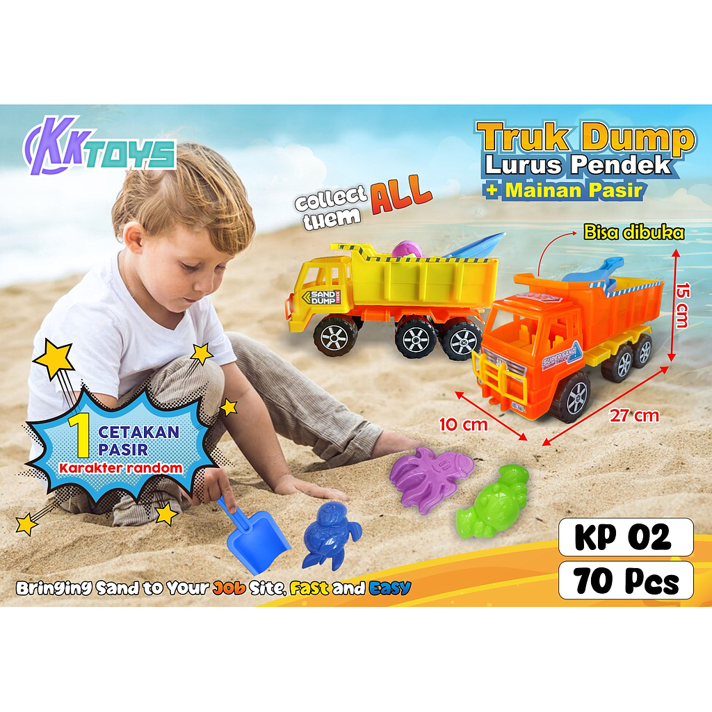 Truk Dump Tronton F/W + Sekop Cetakan Pasir Sand Truck Dump Ktg PVC @70