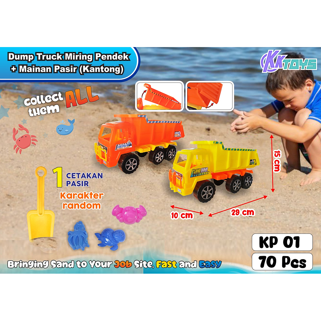 Truk Dump Tronton F/W + Sekop dan Cetakan Pasir Truck Dump Ktg PVC @70