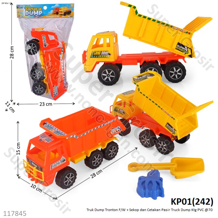 Truk Dump Tronton F/W + Sekop dan Cetakan Pasir Truck Dump Ktg PVC @70