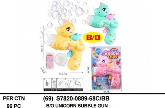 Bubble Gun Unicorn B/O + Refill Fun 1 Inner 48 Pcs Press @96