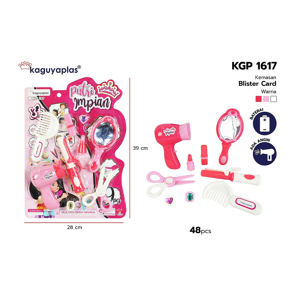 Mainan Salon Set Hair Dryer B/O Putri Impian Press @48