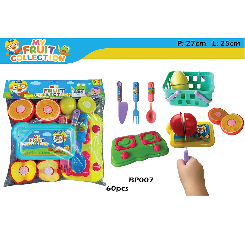 Masak-masakan Buah Potong + Keranjang My Fruit Collection Ktg PVC @60