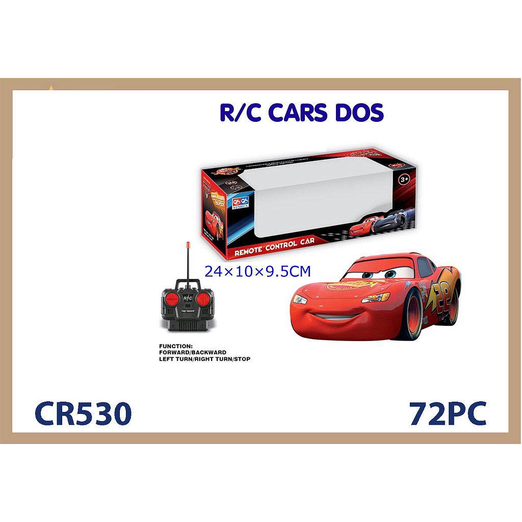 R/C Mobil Lightning McQueen The Cars Remote Control Car / Speed CR530 27 MHz 4 Channel Box Window @72