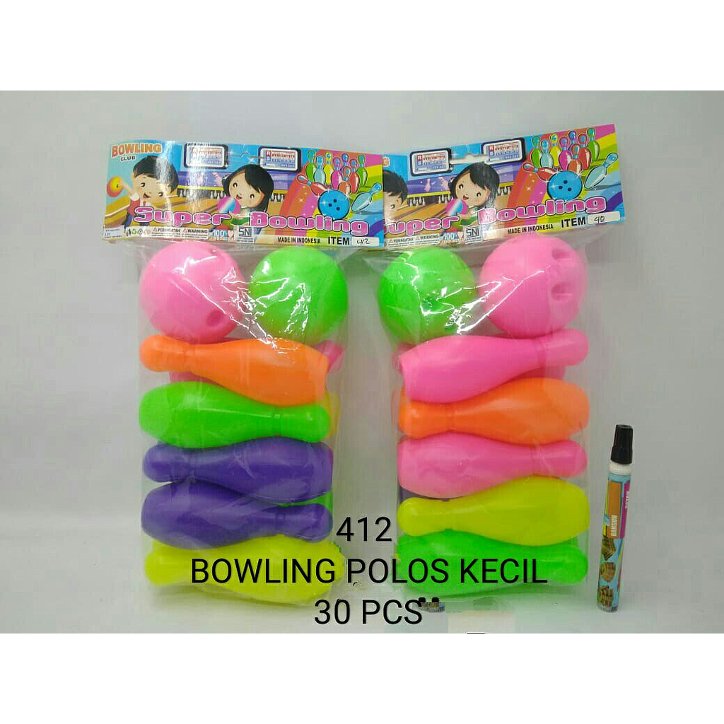 Bowling Set 10 Pcs 15 cm dan Bola 2 Pcs Super Bowling Ktg PVC @30