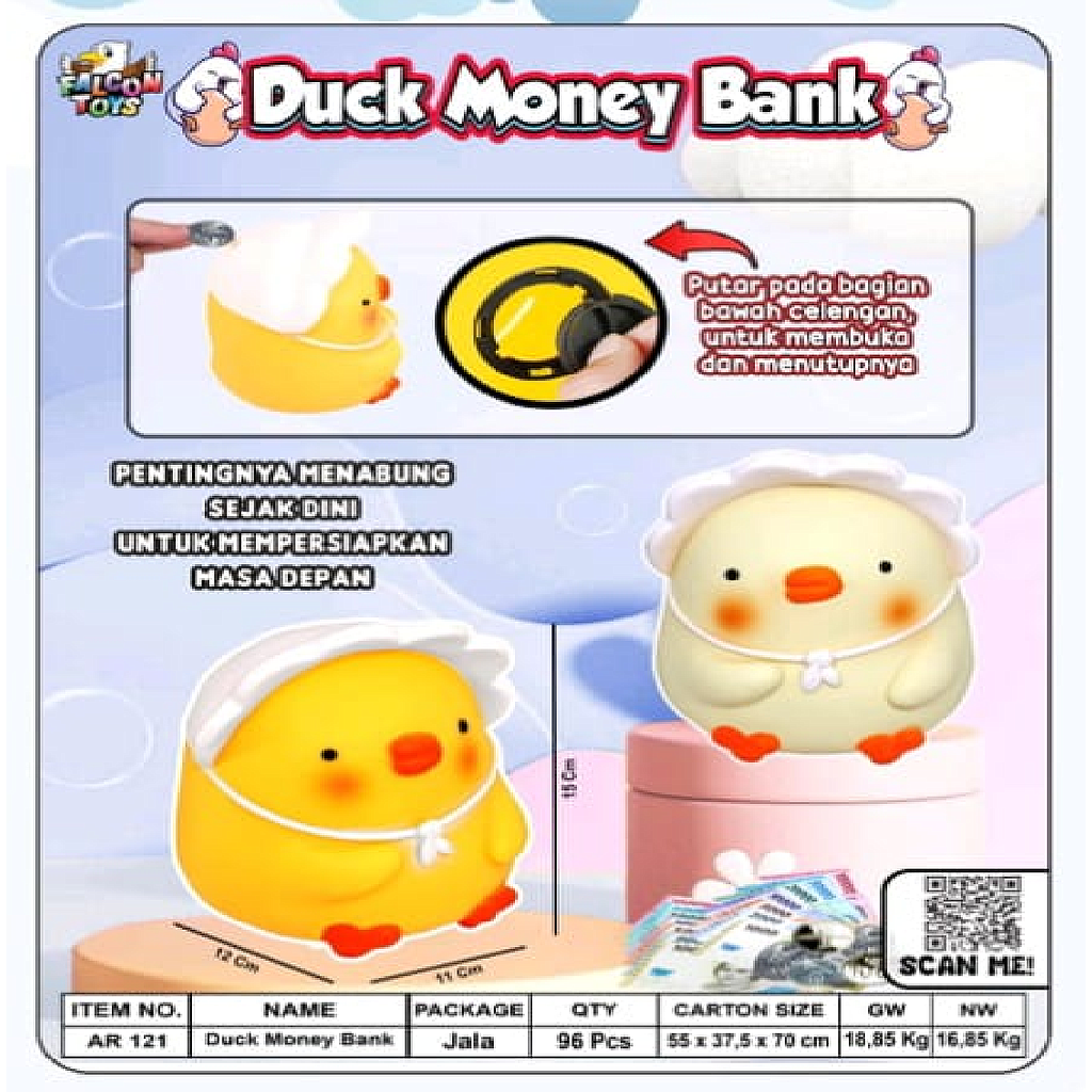 Celengan Bebek Karet Toys Ktg PVC @96