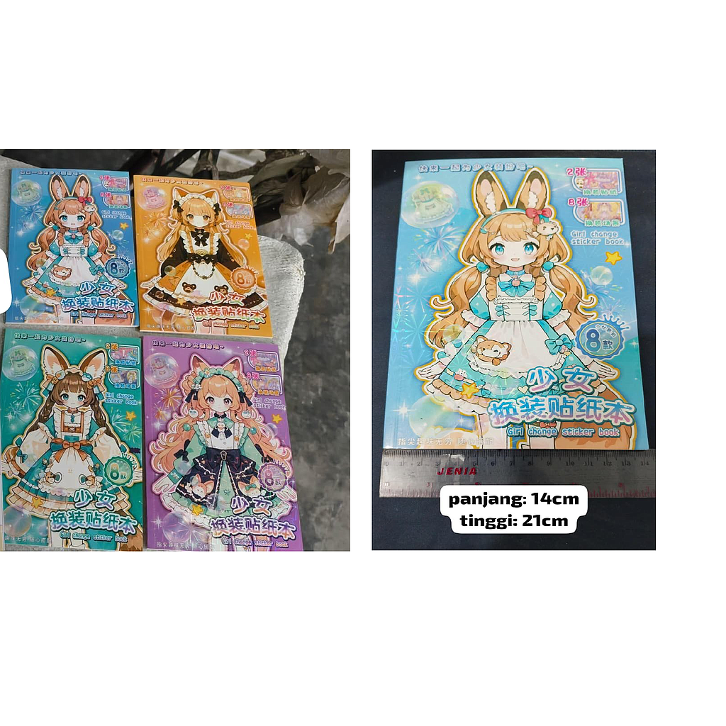 Sticker Girl Change Sticker Book 1 Pack 12 Pcs Loose Pack @840