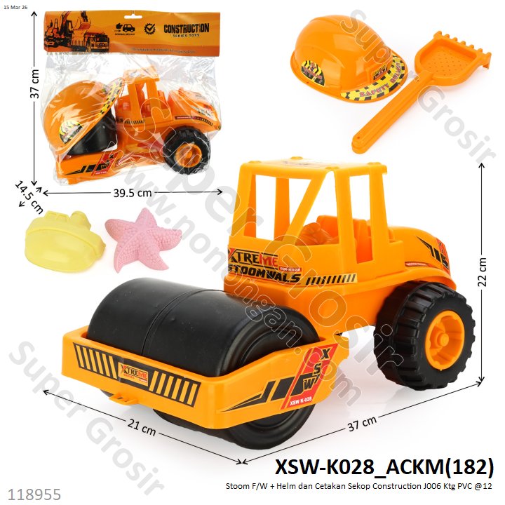 Stoom F/W + Helm dan Cetakan Sekop Construction J006 Ktg PVC @12
