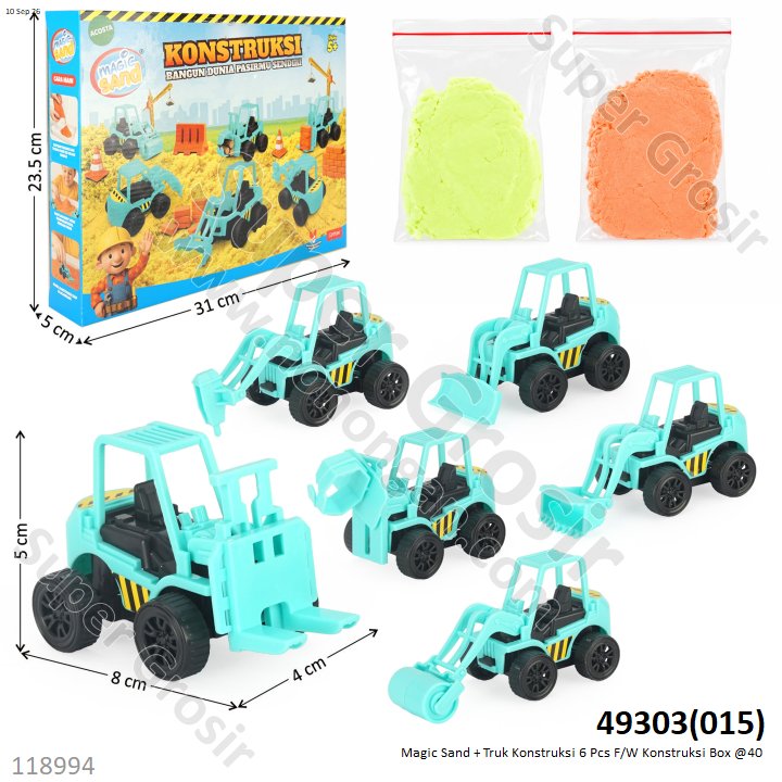 Magic Sand + Truk Konstruksi 6 Pcs F/W Konstruksi Box @40