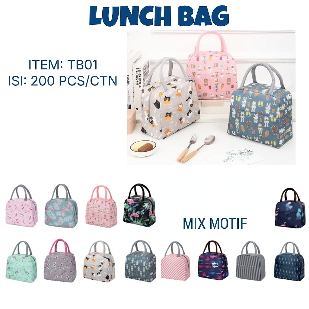 Tas Lunch Bag Motif 1 Ikat 10 Pcs Ktg Opp @200