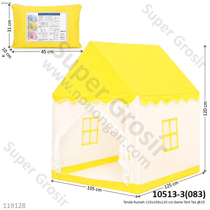 Tenda Rumah 125x105x120 cm Game Tent Tas @25