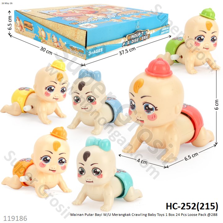 Mainan Putar Bayi W/U Merangkak Crawling Baby Toys 1 Box 24 Pcs Loose Pack @288