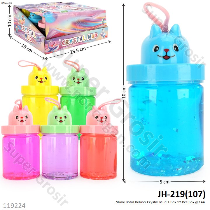 Slime Botol Kelinci Crystal Mud 1 Box 12 Pcs Tabung @144