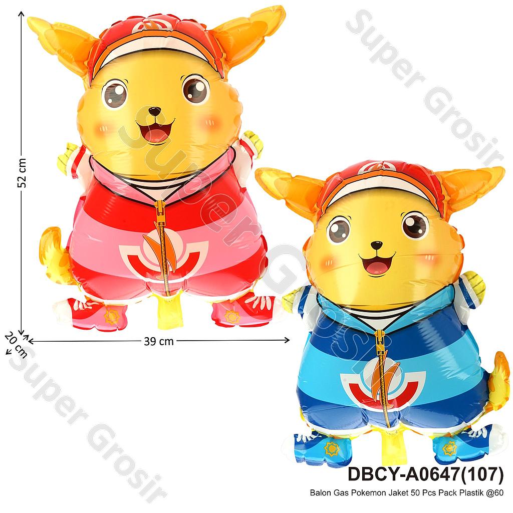 Balon Gas Pokemon Jaket 50 Pcs Pack Plastik @60