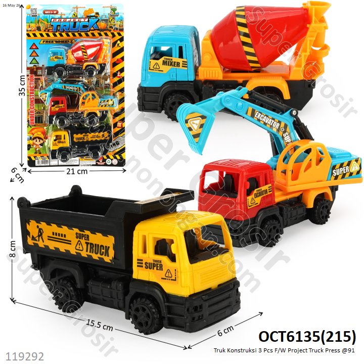 Truk Konstruksi 3 Pcs F/W Project Truck Press @91