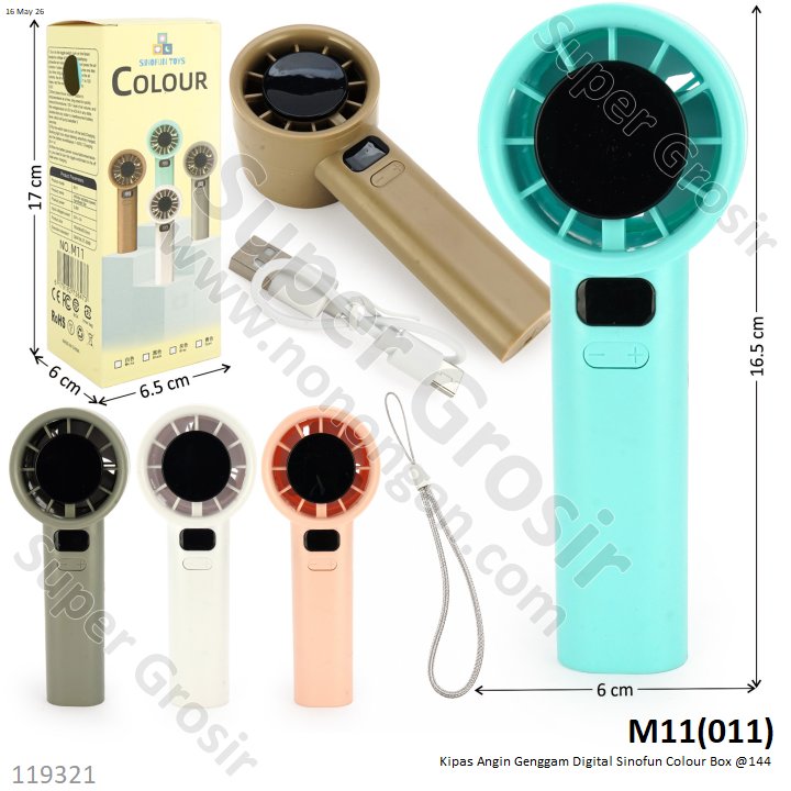 Kipas Angin Genggam Digital Sinofun Colour Box @144